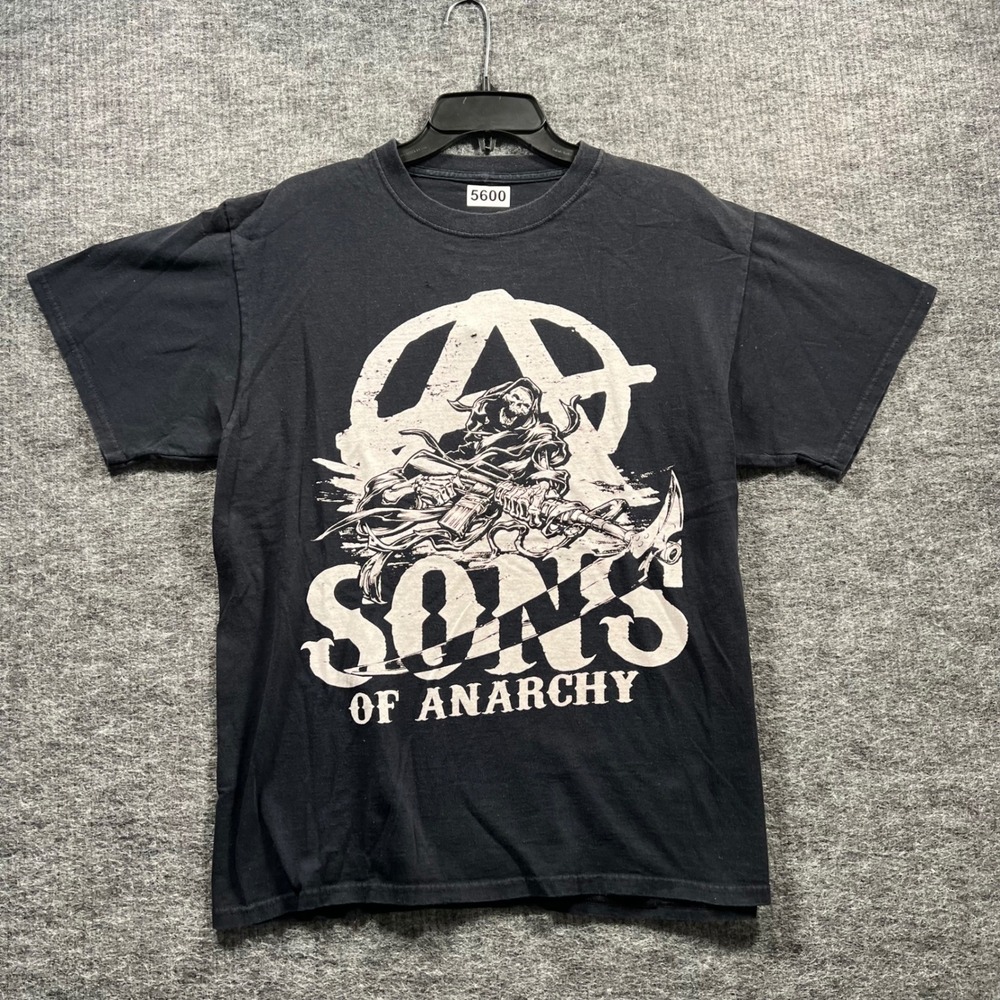 Sons of Anarchy Reaper Anarchy Logo Graphic T-Shirt Black Mens Size Large